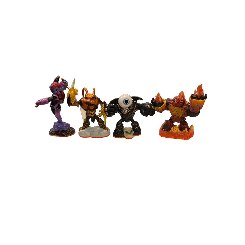 Skylanders Giants Lot of 4 Action Figures Activision Game Toys Orange Bases Big